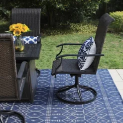 5pc Patio Dining Set With Square Steel Fire Pit With Faux Wood Tabletop & Rattan 360 Swivel Chairs - Captiva Designs 21 5pc Patio Dining Set With Square Steel Fire Pit With Faux Wood Tabletop & Rattan 360 Swivel Chairs - Captiva Designs -Sunnydaze Decor Store GUEST e993d866 073c 4e05 b6db c8d63422700d