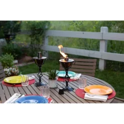 BirdRock Home 2-Pack Outdoor Wide Conical Torches - Tabletop Stand - Distressed Bronze -Sunnydaze Decor Store GUEST ea232814 6bd6 4269 8926 427d2f86a159