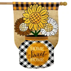 Briarwood Lane Fall Sunflowers Burlap House Flag Floral Autumn Home Sweet Home 28" X 40"