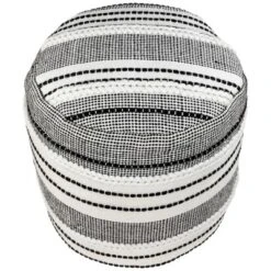 Northlight 18" White And Black Striped Outdoor Woven Pouf Ottoman 9 Northlight 18" White And Black Striped Outdoor Woven Pouf Ottoman -Sunnydaze Decor Store GUEST eaac15e9 4af7 449a ae98 8ac47da3a22d