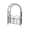 Plow & Hearth - Montebello Decorative Garden Arbor Trellis With Gate & Beautiful Scrollwork Design -Sunnydaze Decor Store GUEST eab4eb0e b33a 4af4 96aa 989af583f9c1