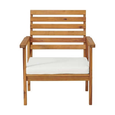 Orwell 2pk Acacia Wood Patio Chairs With Cushions - Natural - Alaterre Furniture 5 Orwell 2pk Acacia Wood Patio Chairs With Cushions - Natural - Alaterre Furniture - Image 3
