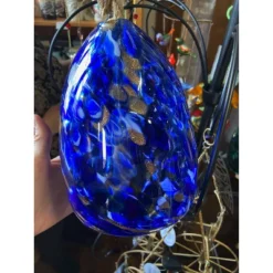 Evergreen Art Glass Speckle Deep Blue Bell Chime -Sunnydaze Decor Store GUEST ebeea36b 606b 43d9 b442 b58a591e0e46