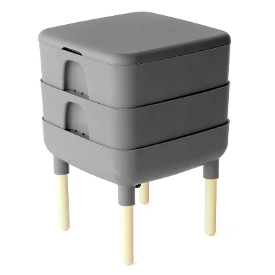 FCMP Outdoor The Essential Living Worm Composter 6 Gallon Resin Composting Bin System Indoor Modern Compost Storage W/2 Trays For Garden & Home 8 FCMP Outdoor The Essential Living Worm Composter 6 Gallon Resin Composting Bin System Indoor Modern Compost Storage W/2 Trays For Garden & Home - Image 6