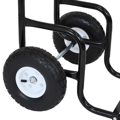 Sunnydaze Decor Sunnydaze Indoor/Outdoor Steel Rolling Firewood Log Cart Carrier With Wheels - 1/8 Face Cord - Black 4 Sunnydaze Decor Sunnydaze Indoor/Outdoor Steel Rolling Firewood Log Cart Carrier With Wheels - 1/8 Face Cord - Black - Image 2
