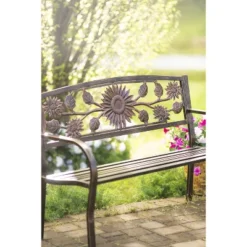 Evergreen Sunflower Bench 8 Evergreen Sunflower Bench -Sunnydaze Decor Store GUEST ed0d1213 84cc 47c9 911f 427c94ff5425