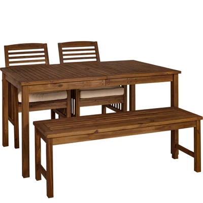 Ravenscroft 4pc Acacia Wood Patio Dining Set - Saracina Home 11 Ravenscroft 4pc Acacia Wood Patio Dining Set - Saracina Home - Image 9