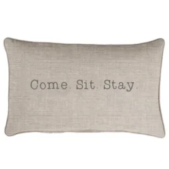 Indoor/Outdoor Come. Sit. Stay. Embroidered Lumbar Throw Pillow - Sorra Home -Sunnydaze Decor Store GUEST eea17b86 7b41 45fd b2b9 59ade2b6bf03