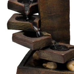 11" Resin Tiered Stone Eternity Tabletop Fountain Brown - Alpine Corporation -Sunnydaze Decor Store GUEST eed087cd 48a7 4383 a74d 369ff755a78f