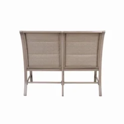 Aluminum Bench Chair With Streamlined Armrests For 2 Persons - Natural - WELLFOR -Sunnydaze Decor Store GUEST ef3da310 5a5c 408b 91d5 a4627bf004ce