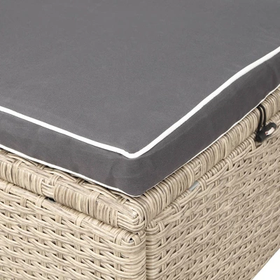 6pc Wicker Patio Set With Benches - Brown/Gray - GODEER 16 6pc Wicker Patio Set With Benches - Brown/Gray - GODEER - Image 14