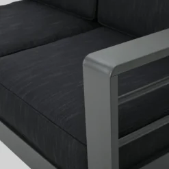 Cape Coral 5pc Aluminum Sofa Set With Cushions - Dark Gray - Christopher Knight Home -Sunnydaze Decor Store GUEST f09fd5a8 fd61 49cc a727 b1031779c325