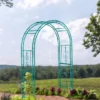 Evergreen Montebello Iron Garden Arbor, Coastal Blue- 53 X 84 X 23 Inches Fade And Weather Resistant Outdoor Decor
