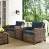Bradenton 3pc Outdoor Wicker Seating Set With Two Chairs & Table Navy - Crosley -Sunnydaze Decor Store GUEST f11690ea 3137 4b31 902d ebc58f1d14fa