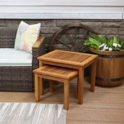 Sunnydaze Decor Sunnydaze Meranti Wood Outdoor Nesting Side Tables - Brown - 2pc 14 Sunnydaze Decor Sunnydaze Meranti Wood Outdoor Nesting Side Tables - Brown - 2pc -Sunnydaze Decor Store GUEST f186303e 6b2d 477a a14b 570ba791b22b