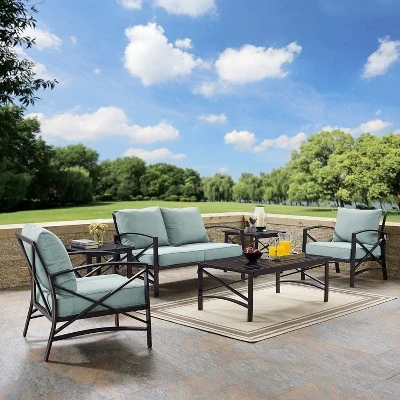 6pc Kaplan Outdoor Seating Set Mist - Crosley 6 6pc Kaplan Outdoor Seating Set Mist - Crosley - Image 4