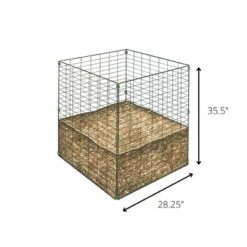 Gardeners Supply Company Single Bin Wire Composter | Heavy Duty Metal Outdoor Compost Pile Bin With Open Frame Design For Good Aeration | Best For