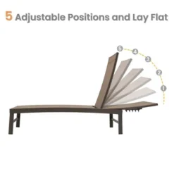 3pc Outdoor Five Position Adjustable Aluminum Curved Lounge Set Brown - Crestlive Products -Sunnydaze Decor Store GUEST f247c9b8 ba25 455e b51b 4a90e046b9bf