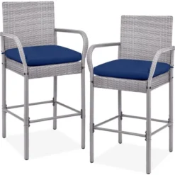 Best Choice Products Set Of 2 Wicker Bar Stools W/ Cushion, Footrests, Armrests For Patio, Pool, Deck 17 Best Choice Products Set Of 2 Wicker Bar Stools W/ Cushion, Footrests, Armrests For Patio, Pool, Deck -Sunnydaze Decor Store GUEST f2539575 8c9f 47c5 9254 8c41b69c306f