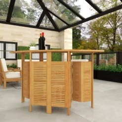 Patio Bar Table Teak - Olivia & May -Sunnydaze Decor Store GUEST f3187992 07f1 4e24 a5a0 f53ead709684