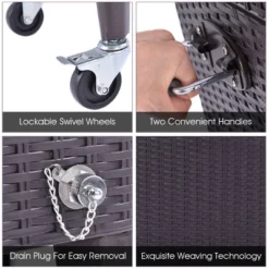 Costway Outdoor Rattan 80QT Party Portable Rolling Cooler Cart Ice Beer Beverage Chest -Sunnydaze Decor Store GUEST f3468f42 5c40 4c7d 8c3b dd54f406a020