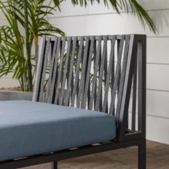 Outdoor Modern Modular Patio Side Chair Blue - Saracina Home -Sunnydaze Decor Store GUEST f351ca55 b0d2 440d a08a 1bf84fcab56b