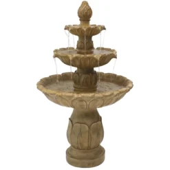 Sunnydaze Decor Sunnydaze 46"H Electric Polystone 3-Tier Classic Tulip Outdoor Water Fountain -Sunnydaze Decor Store GUEST f426159a 0882 40cc acb4 dc12162aa5f3