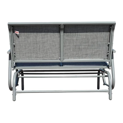 GOLDSUN Alloy Steel Weather Resisting Outdoor 2 Person Swinging Rocking Glider Bench Chair Loveseat For Patio, Garden, Deck, Or Swimming Pool, Gray 4 GOLDSUN Alloy Steel Weather Resisting Outdoor 2 Person Swinging Rocking Glider Bench Chair Loveseat For Patio, Garden, Deck, Or Swimming Pool, Gray - Image 2