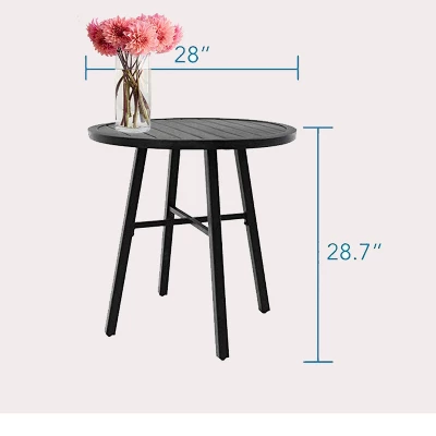 3pc Patio Dining Set With Small Round Steel Table & Sling Chairs - Captiva Designs 10 3pc Patio Dining Set With Small Round Steel Table & Sling Chairs - Captiva Designs - Image 8