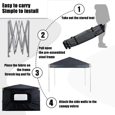 Aoodor Pop Up Canopy Tent With Removable Mesh Window Sidewalls, Portable Instant Shade Canopy With Roller Bag 6 Aoodor Pop Up Canopy Tent With Removable Mesh Window Sidewalls, Portable Instant Shade Canopy With Roller Bag - Image 4