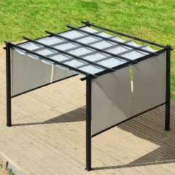 Aoodor 10 X 10 Ft Outdoor Pergola With Retractable Canopy, Aluminum Frame, 4 Pieces Patio Sun Shade Shelter For Backyard, Deck -Sunnydaze Decor Store GUEST f5faac70 072c 43a5 bdfe 1f9e1ae34b69