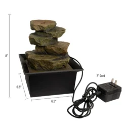 Nature Spring LED Tabletop Rock Water Fountain