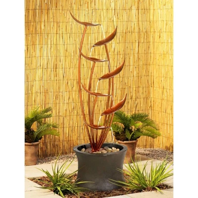 John Timberland Tiered Copper Leaves Modern Cascading Tiered Leaves Outdoor Floor Water Fountain 41" For Yard Garden Patio Deck Porch Balcony Roof 3 John Timberland Tiered Copper Leaves Modern Cascading Tiered Leaves Outdoor Floor Water Fountain 41" For Yard Garden Patio Deck Porch Balcony Roof