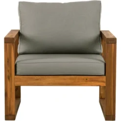 Galia 2pc Square Leg Acacia Wood Chair And Ottoman With Cushions - Brown - Saracina Home -Sunnydaze Decor Store GUEST f862c995 9ccc 4778 bd23 a9d1f46b9f67