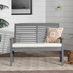 Ravenscroft Modern Boho Acacia Wood Slatted Outdoor Loveseat With Cushion - Saracina Home 26 Ravenscroft Modern Boho Acacia Wood Slatted Outdoor Loveseat With Cushion - Saracina Home -Sunnydaze Decor Store GUEST f8d474ed ee58 4568 8446 360382d2da01