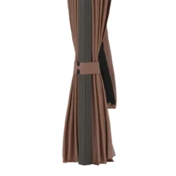 Outsunny Outdoor Hardtop Gazebo Galvanized Steel Canopy With Aluminum Frame Double Vented Roof Pergola With Netting And Curtains For Patios, Gardens, Lawns, Dark Brown -Sunnydaze Decor Store GUEST f955ea82 cc6c 44cc 95b3 bb086c1457fd