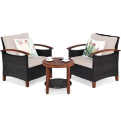 Tangkula 3-Piece Patio Rattan Bistro Set Acacia Wood Frame Sofa And Side Table 18 Tangkula 3-Piece Patio Rattan Bistro Set Acacia Wood Frame Sofa And Side Table -Sunnydaze Decor Store GUEST f98456ac e4ac 42be 82c5 29d609e630cf