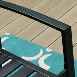 5pc Patio Set With 37" Square Metal Gridded Table With Umbrella Hole & Arm Chairs - Captiva Designs -Sunnydaze Decor Store GUEST fa6b3ae7 d762 44da a367 8fd4b2df906d