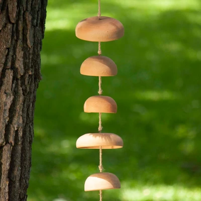 Natural Terracotta Hanging Chime - Foreside Home & Garden 4 Natural Terracotta Hanging Chime - Foreside Home & Garden - Image 2