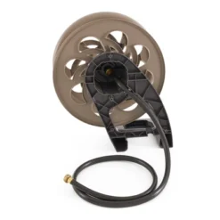 Suncast CPLSTA125B 125' Wall-Mounted Side Tracker Garden Hose Reel For 5/8" Hose With Guide For Patio Or Garden, Dark Taupe (6 Pack)