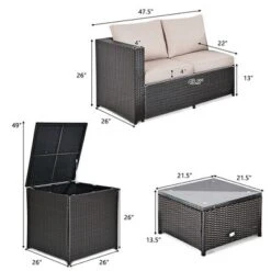 Costway 4PCS Outdoor Patio Rattan Furniture Set Cushioned Loveseat Storage Table 14 Costway 4PCS Outdoor Patio Rattan Furniture Set Cushioned Loveseat Storage Table -Sunnydaze Decor Store GUEST fd1b35af 7b54 4e54 b96c 87dd0a3cb2bf