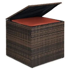 6pc Wicker Outdoor Conversation Set With Cushions - Orange - EDYO LIVING -Sunnydaze Decor Store GUEST fdb6f4b7 fc66 42e4 9384 3abd1ebf6b42