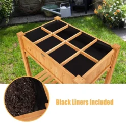 Tangkula Outdoor 8 Grids Raised Garden Bed Elevated Planter Box Kit W/Liner & Shelf For Backyard Patio -Sunnydaze Decor Store GUEST ff275082 c82b 466d 9bb3 ec04a7632c3a