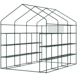 Outsunny 8' X 6' X 7' Walk-in Greenhouse, 18 Shelf Hot House, Roll Up Zipper Door, UV Protective For Flowers, Herbs, Vegetables, Green 11 Outsunny 8' X 6' X 7' Walk-in Greenhouse, 18 Shelf Hot House, Roll Up Zipper Door, UV Protective For Flowers, Herbs, Vegetables, Green -Sunnydaze Decor Store GUEST ffa53e63 4a89 4c0a 997c 5b0eabfba02d