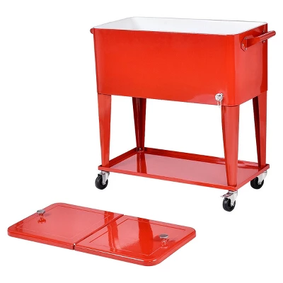 Costway 80-quart Cooler Beer Cart Outdoor Entertaining Rolling Party Steel Bar Bistro 10 Costway 80-quart Cooler Beer Cart Outdoor Entertaining Rolling Party Steel Bar Bistro - Image 8